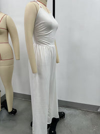 Suspender Women Casual Summer Wide Leg Loose Wrapped Chest Nipped Waist Jumpsuit - Modestly Vogue 