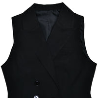 Neutral Autumn Elegant Maxi Skirt Sleeveless Vest Pleated Dress Two Piece Set - Modestly Vogue 