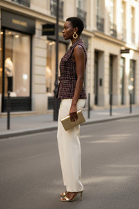 French Socialite Chanel Elegant Vest Coat Women Autumn Lace up Top - Modestly Vogue 