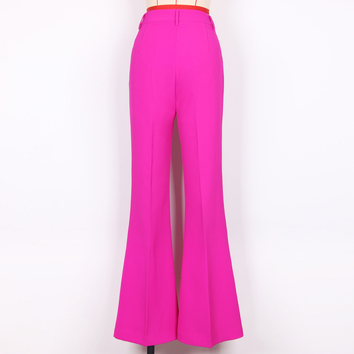 Red Wide Leg Tailored Elegant Pant Set Suit - Modestly Vogue 