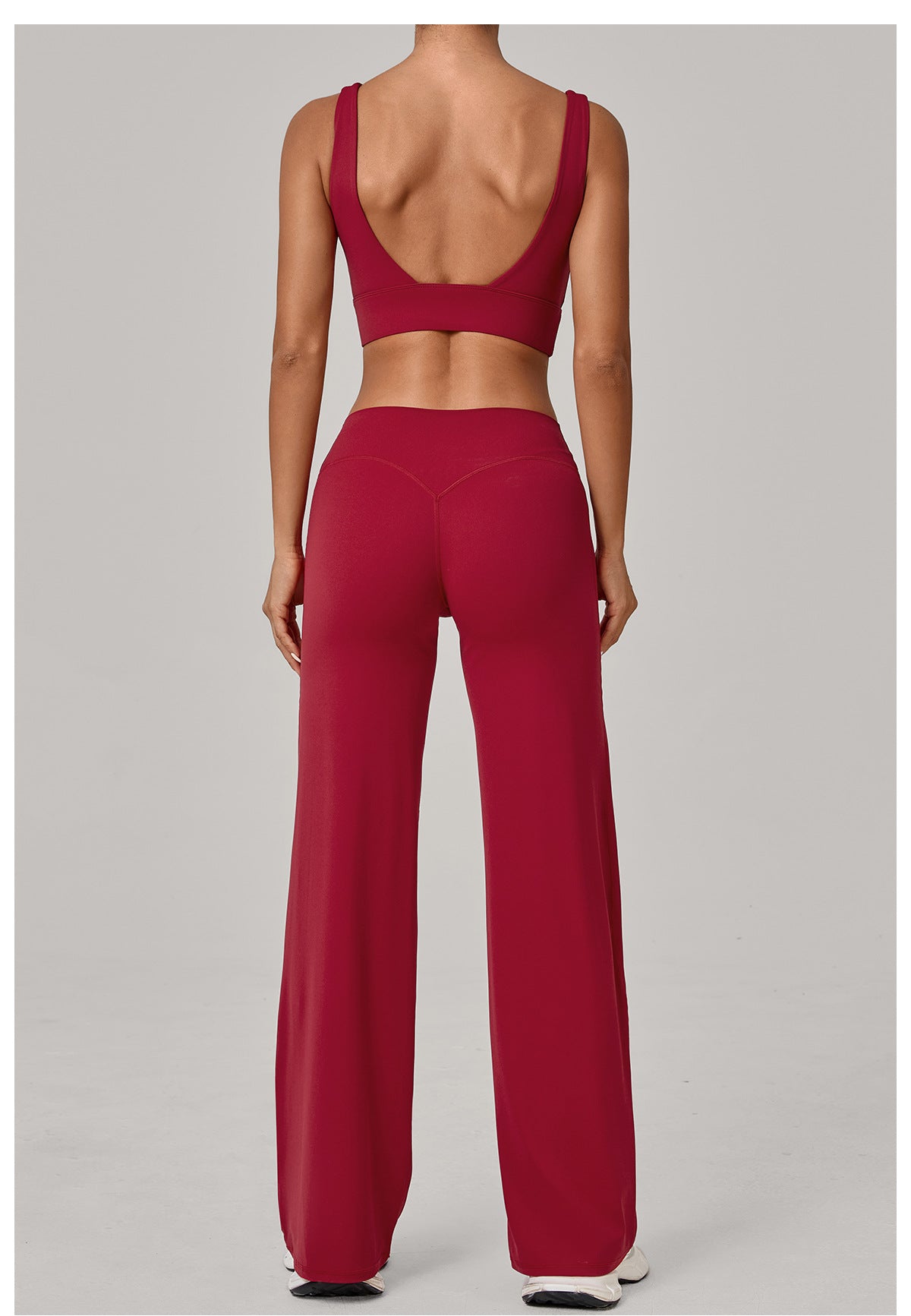 Double Shoulder Strap Bra & Straight Leg Yoga Trousers Set