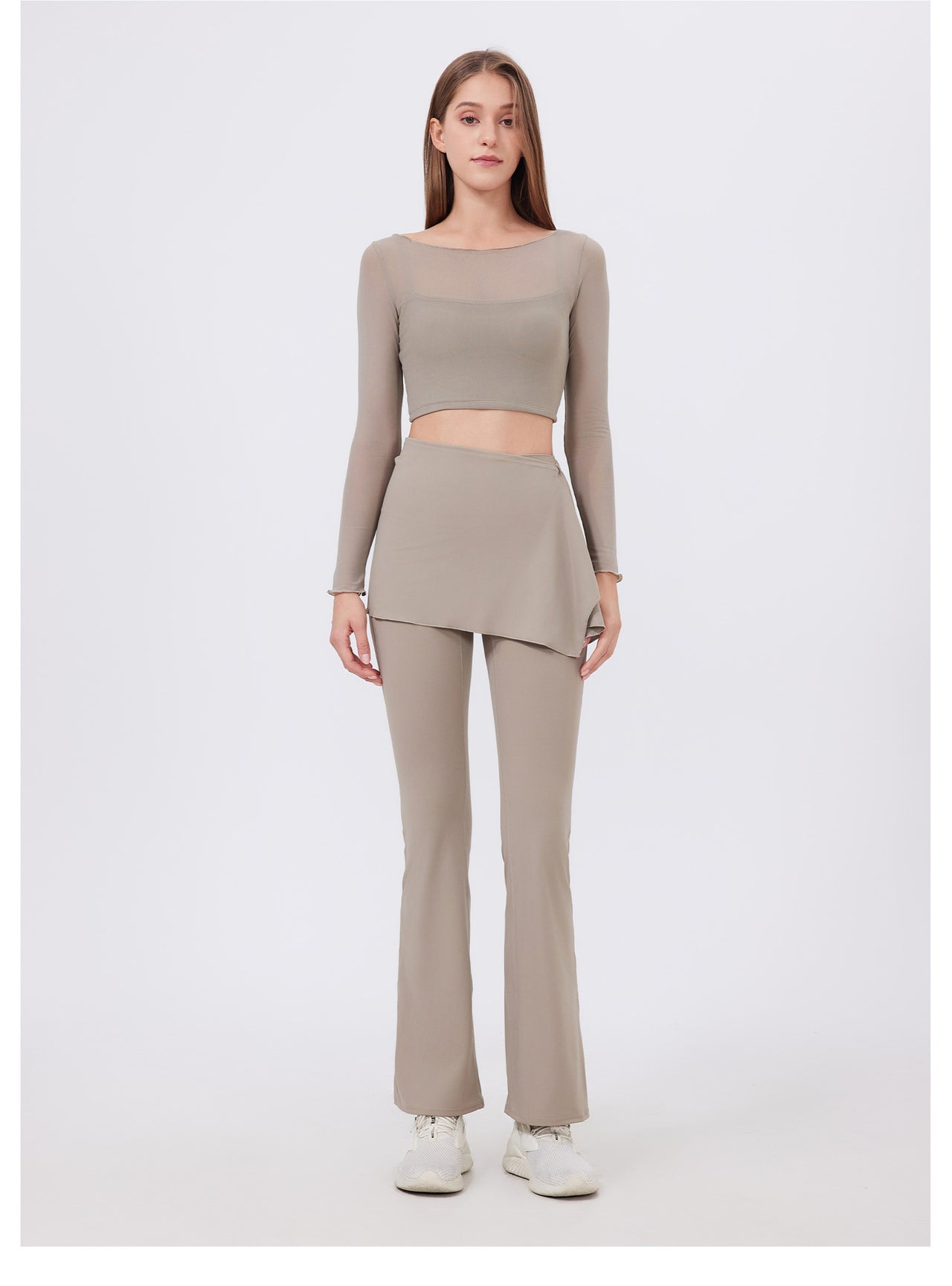 Yoga Pants with Skirt | One-Piece Modest Fitness Leggings - Modestly Vogue 