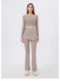 Yoga Pants with Skirt | One-Piece Modest Fitness Leggings - Modestly Vogue 