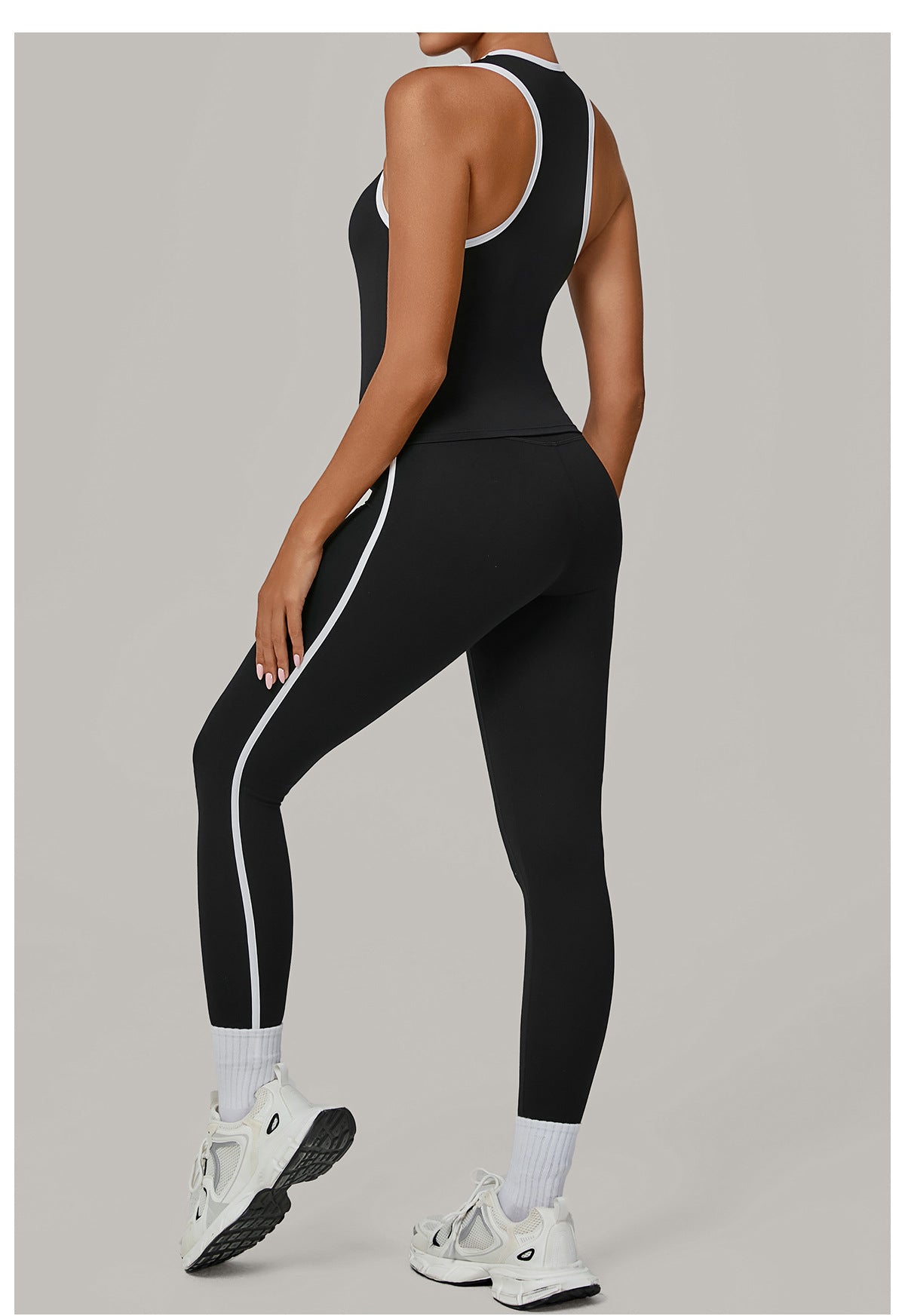 Sports Color Contrast Patchwork Tight Nude Feel Yoga Two Piece Sets Running Fitness Yoga Wear