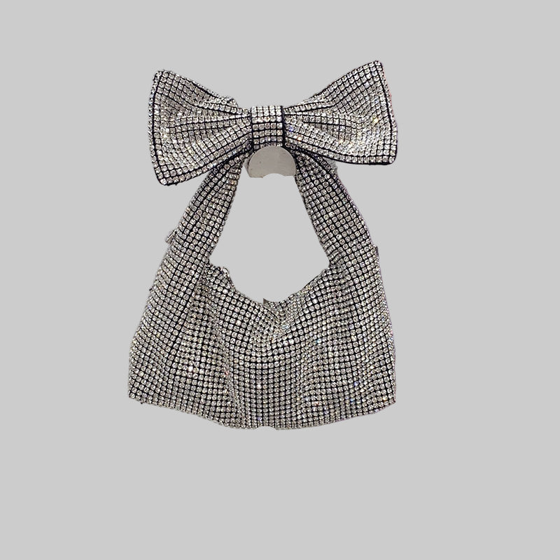 Elegant Bow Trend Shiny Rhinestone Bag Tote Shoulder Bag - Modestly Vogue 