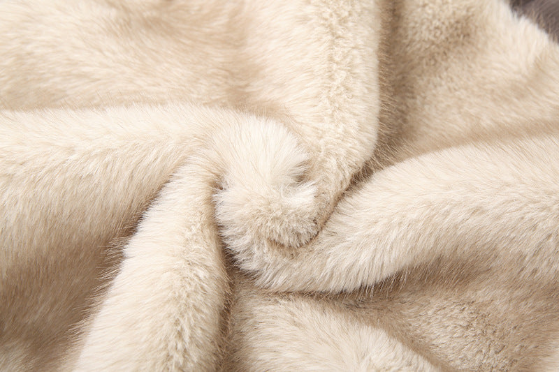 Cropped Fur Trim Sweater Jacket - Modestly Vogue 