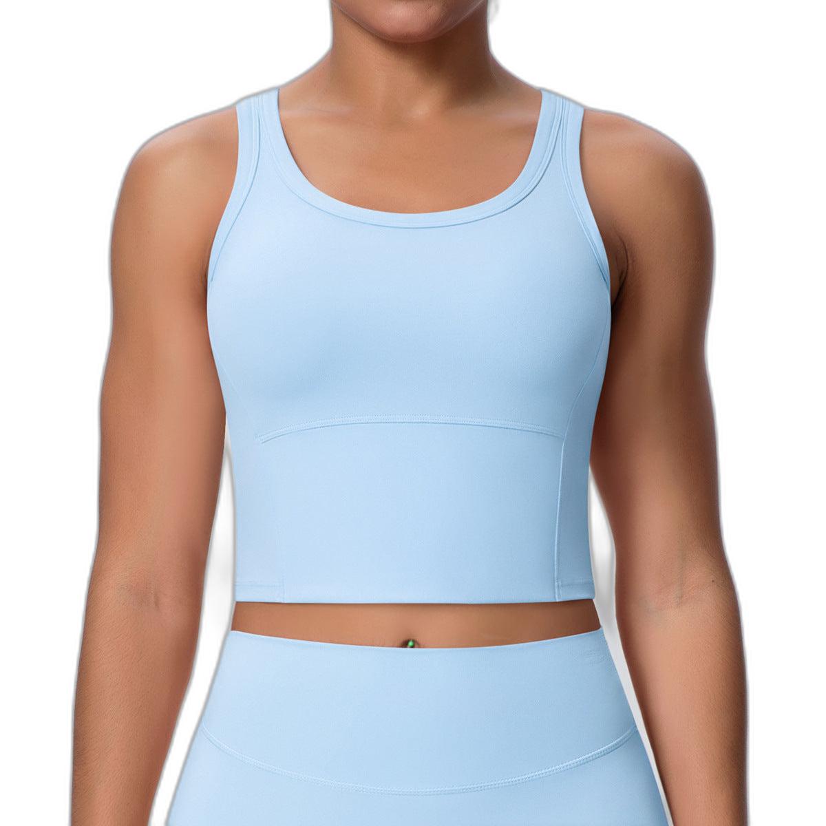 Nude Feel Workout Sports Bra with Chest Pad | Skin-Soft Fitness Bra - Modestly Vogue 