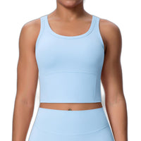 Nude Feel Workout Sports Bra with Chest Pad | Skin-Soft Fitness Bra - Modestly Vogue 