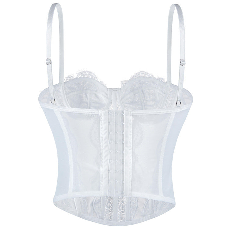 Women’s Lace Camisole with Built-In Bra and Pads