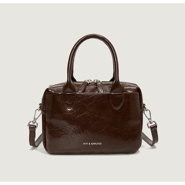 Leather High Grade Messenger Pillbox Bag Purse - Modestly Vogue 