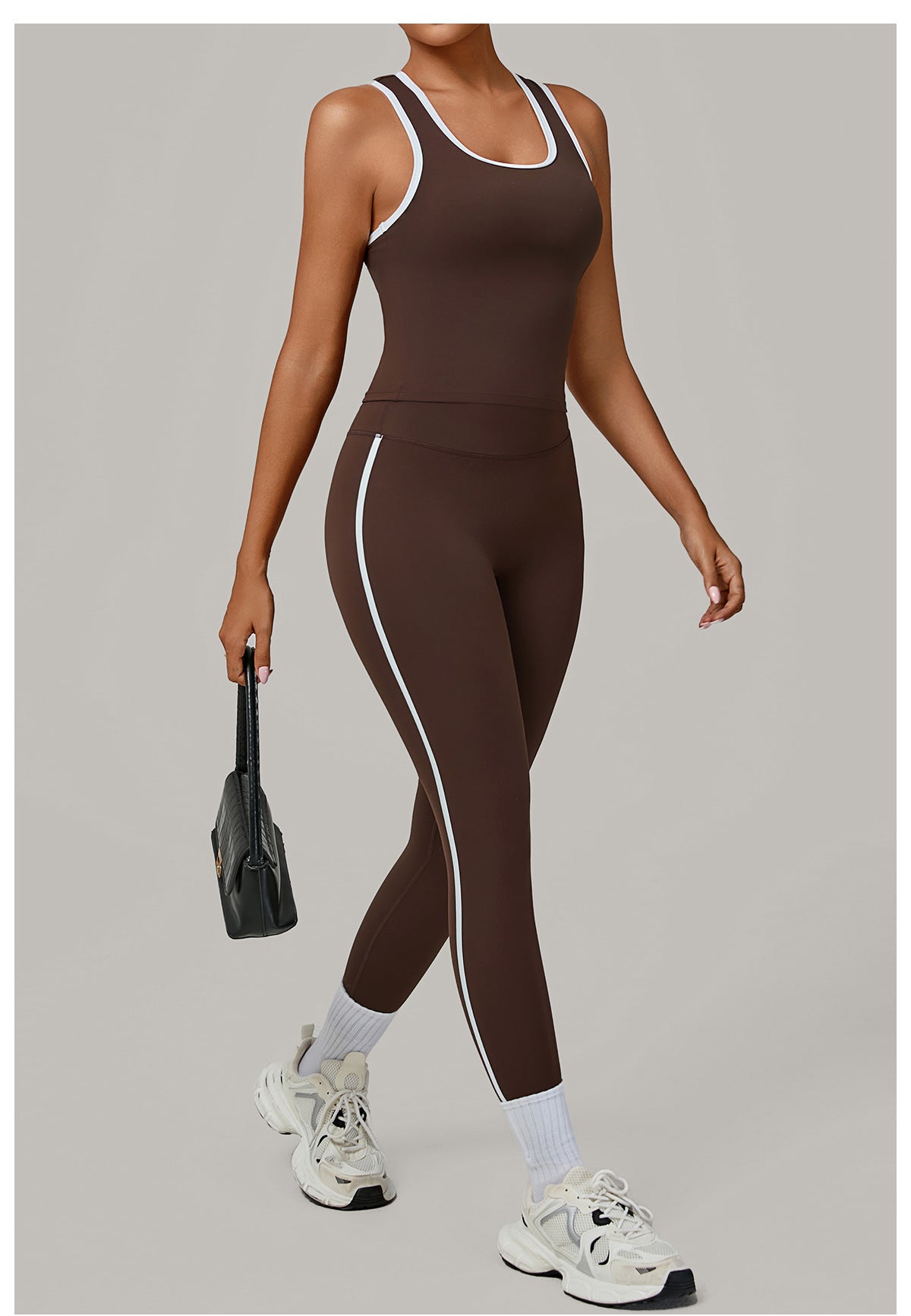Sports Color Contrast Patchwork Tight Nude Feel Yoga Two Piece Sets Running Fitness Yoga Wear
