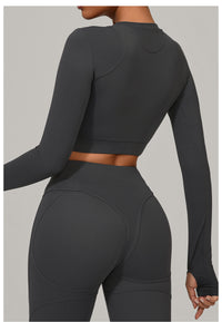 Long Sleeve Yoga Clothes High Strength Workout Clothes Pilates Running Sport Long Sleeve Top