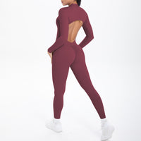 Long-Sleeved Trousers-Purplish Red
