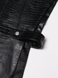 Crocodile Pattern Leather Stitching Blazer Fabric Vest Personalized Cut Stylish Adjustable Jacket - Modestly Vogue 