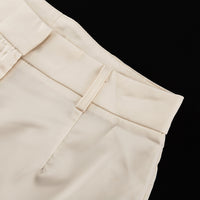 High Grade Satin Office Suit Women Elegant V neck Long Sleeve Tied Top Loose Wide Leg Pants Two Piece Set - Modestly Vogue 