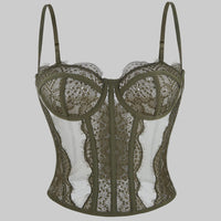 Women’s Lace Camisole with Built-In Bra and Pads