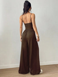 Suspender Women Casual Summer Wide Leg Loose Wrapped Chest Nipped Waist Jumpsuit - Modestly Vogue 