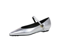 Women’s Low Heel Wedge Mary Jane Shoes with Pointed Toe