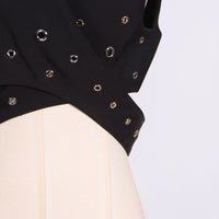 Fashionable Trendy Sleeveless Riveted Belted Tank Top - Modestly Vogue 