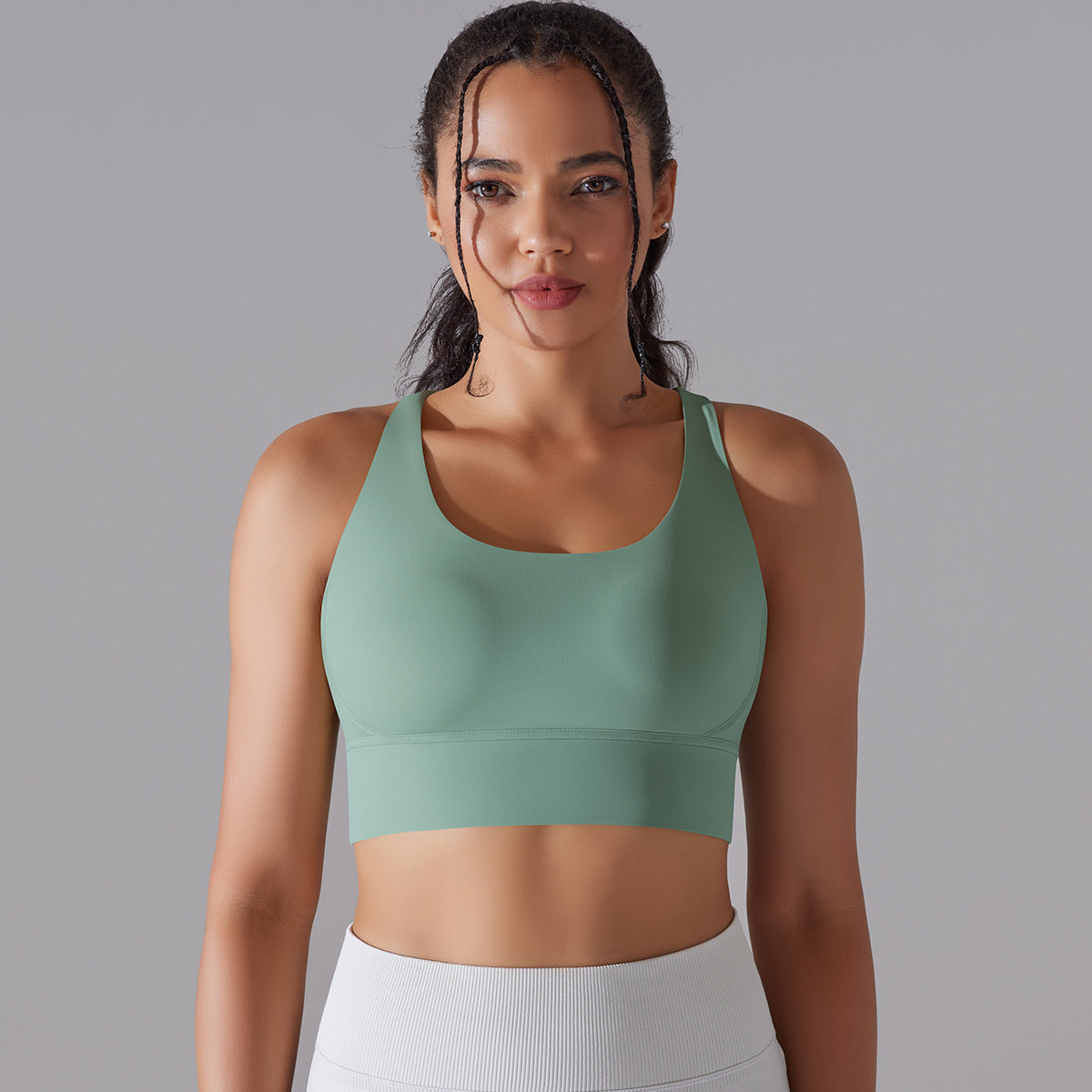 Nude Feel Push-Up Sports Bra for Women – Seamless Yoga & Running Vest