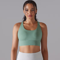 Nude Feel Push-Up Sports Bra for Women – Seamless Yoga & Running Vest