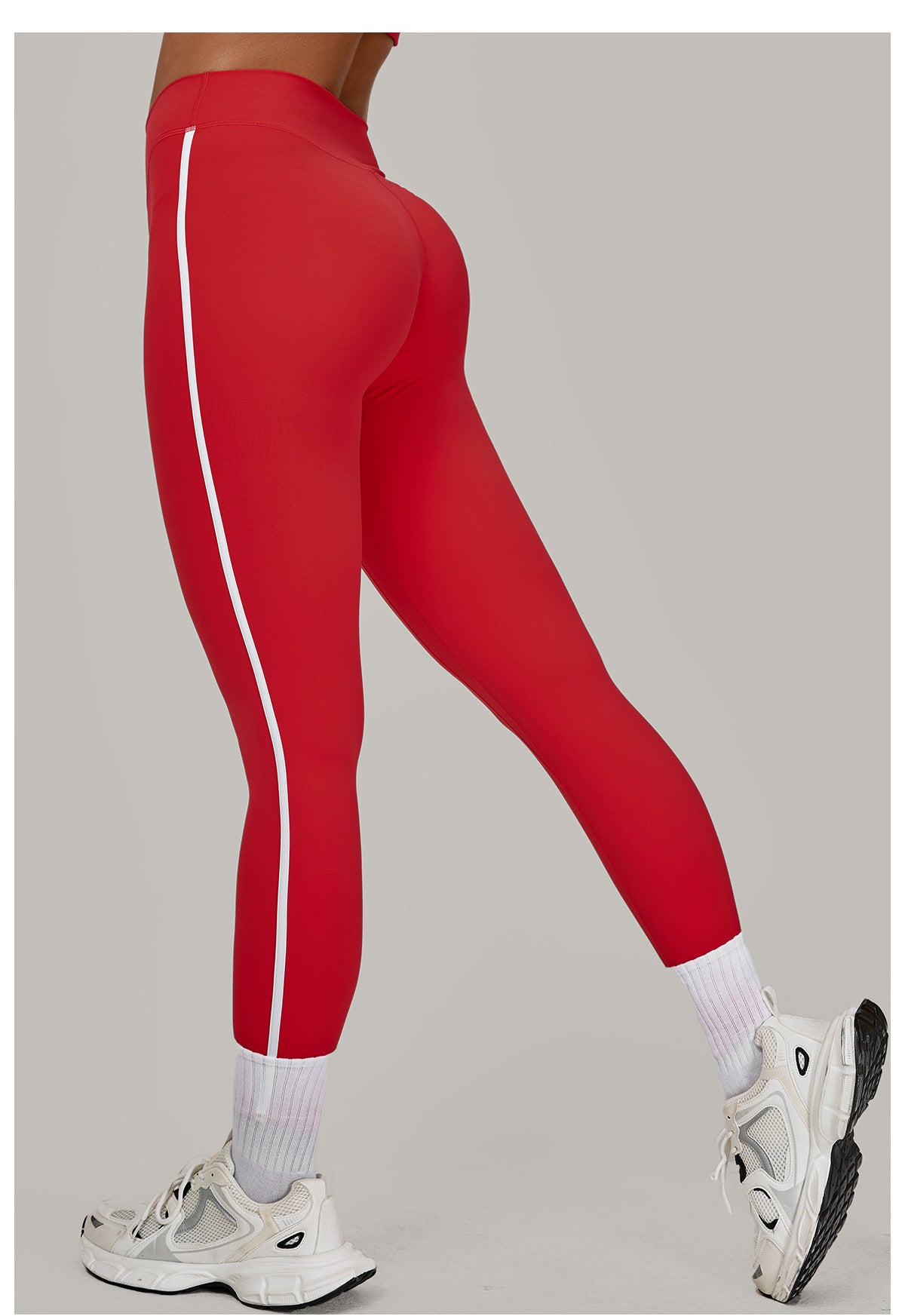 Color Contrast Patchwork Running Quick Drying Fitness Pants Breathable Outer Wear Tight Sports Pants High Waist Hip Lift Yoga Pants Women