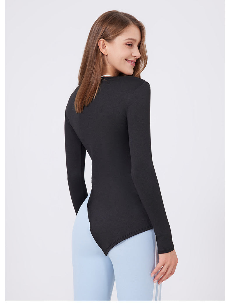 Slim Fit Long Sleeve Slimming Top for Women – Quick Drying Yoga & Workout Shirt