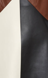 Earth Tone Patchwork Leather Dress - Modestly Vogue 