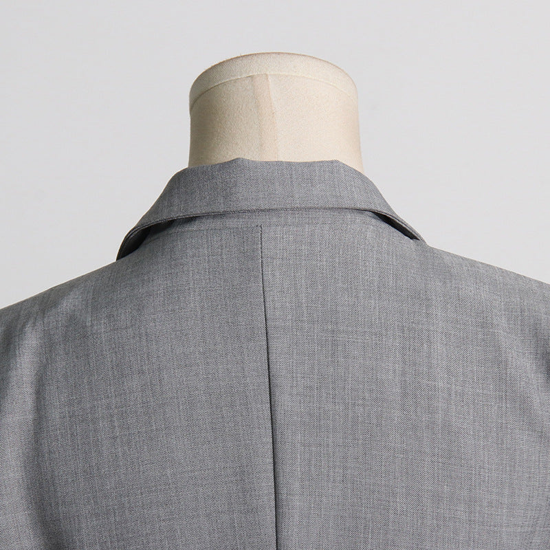 Elegant Double Breasted Ruffled Waist Short Blazer - Modestly Vogue 