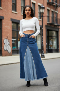 Large Skirt Stitching Umbrella Shaped Dress - Modestly Vogue 