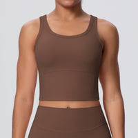 Nude Feel Workout Sports Bra with Chest Pad | Skin-Soft Fitness Bra - Modestly Vogue 