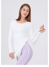 Slim Fit Long Sleeve Slimming Top for Women – Quick Drying Yoga & Workout Shirt