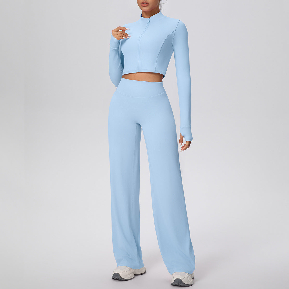 Micro Brushed  Zipper Jacket Sports Long Sleeve Running - Modestly Vogue 