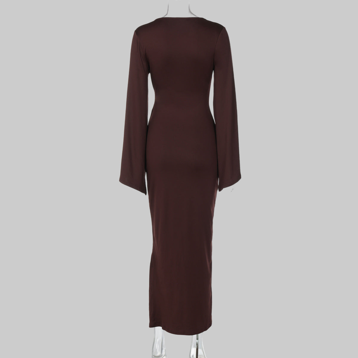 Women Clothing Autumn Pleated Waist Tight Lace up Long Sleeve Dress Women - Modestly Vogue 