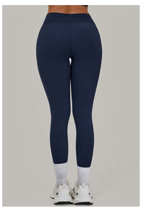 Color Contrast Patchwork Running Quick Drying Fitness Pants Breathable Outer Wear Tight Sports Pants High Waist Hip Lift Yoga Pants Women