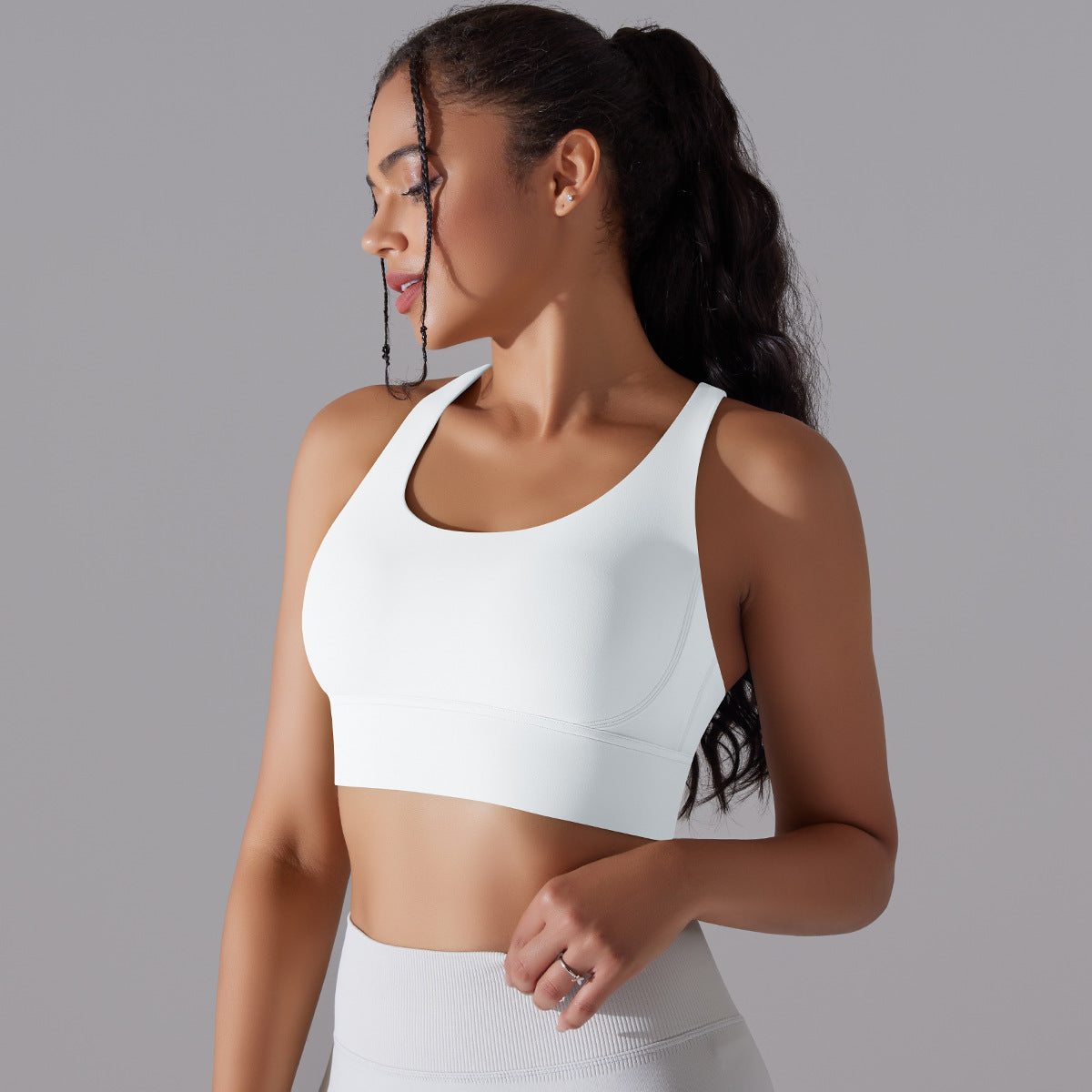 Nude Feel Push-Up Sports Bra for Women – Seamless Yoga & Running Vest