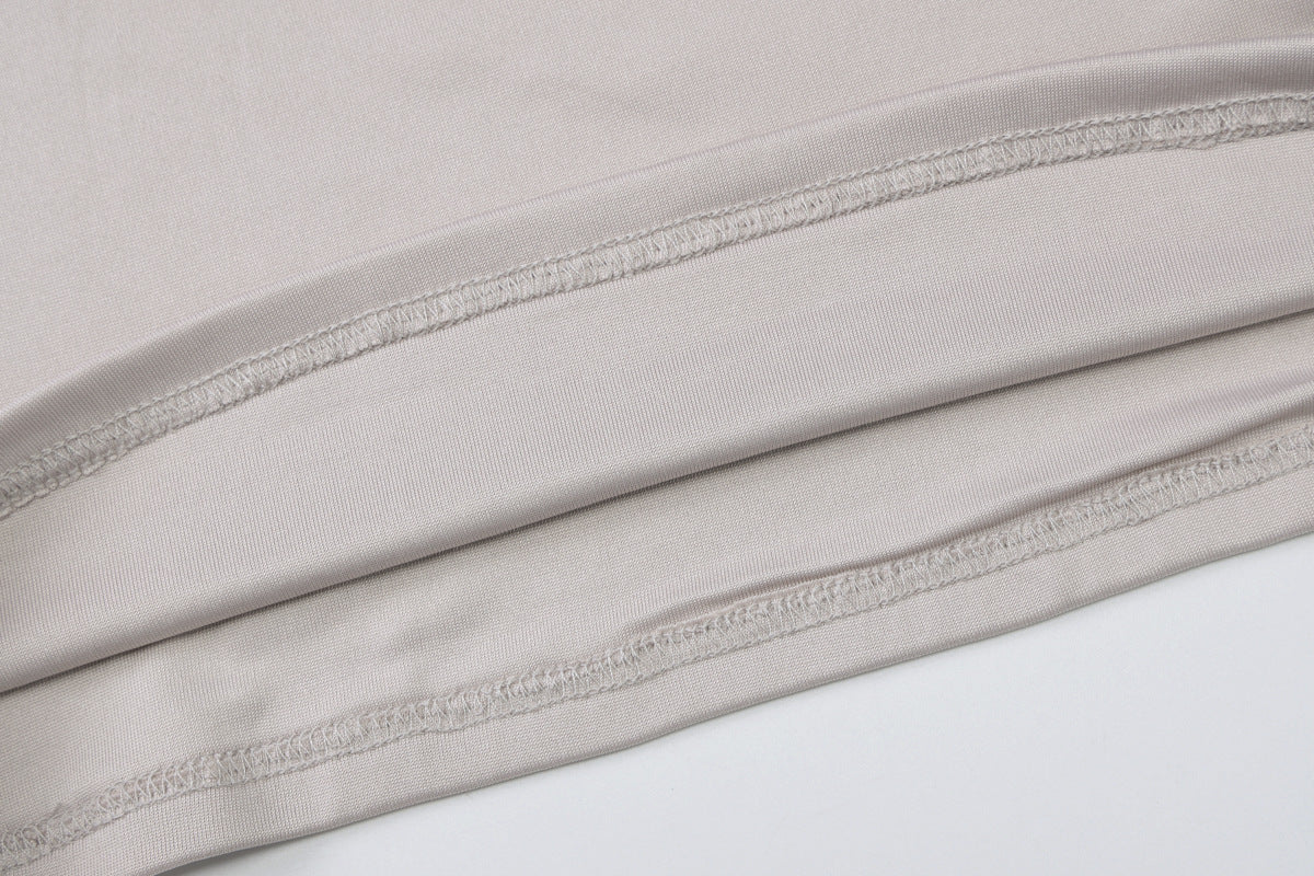 Women’s Slim Fit Long Sleeve Backless Solid Color Top