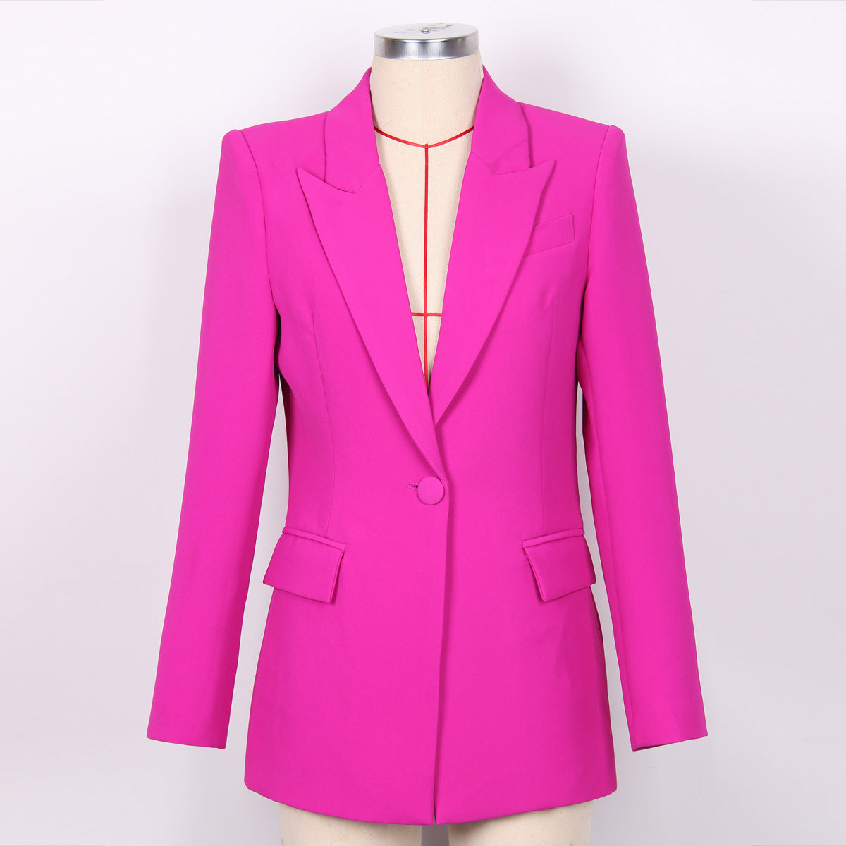 Red Wide Leg Tailored Elegant Pant Set Suit - Modestly Vogue 