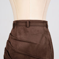 Personalized Street High Slit Long Skirt Autumn Pleating Lace up Fashionable Niche Skirt