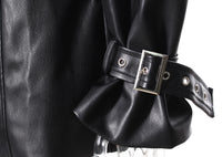 Women’s Faux Leather Stitching Blazer – Loose Autumn Jacket