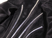 BlackVelvet Hooded for Women Autumn Thickened Composite Multi Metal Zipper Split Waist Trimming Women - Modestly Vogue 