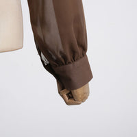 Earthtone Casual Lace up Waist Controlled Lightweight Hooded Simple Shirt Top for Women - Modestly Vogue 