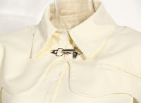 Neutral Two-Piece Set Women Spring Vest Shawl Suit Sleeveless Short Shirt Personality Sneaky Design Suit - Modestly Vogue 