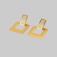 Geometric Abstract Diamond Square Stainless Steel Earrings