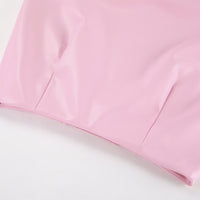 Trendy High Waist, Fashionable Leather Skirt