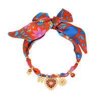 Elegant Colorful Scarf Series Stainless Steel Embellished Heart-Shaped Bracelet Set