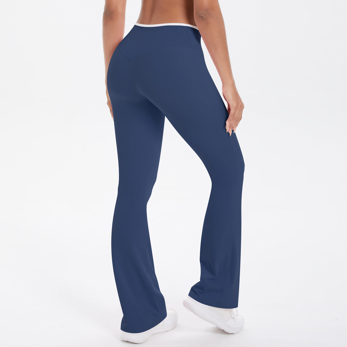 Nude Feel Yoga Pants Cross High Waist Wide Leg Bell Bottoms Women Sports Fitness Pants - Modestly Vogue 