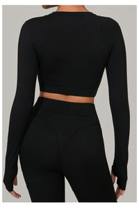 Long Sleeve Yoga Clothes High Strength Workout Clothes Pilates Running Sport Long Sleeve Top