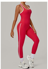 Sports Color Contrast Patchwork Tight Nude Feel Yoga Two Piece Sets Running Fitness Yoga Wear