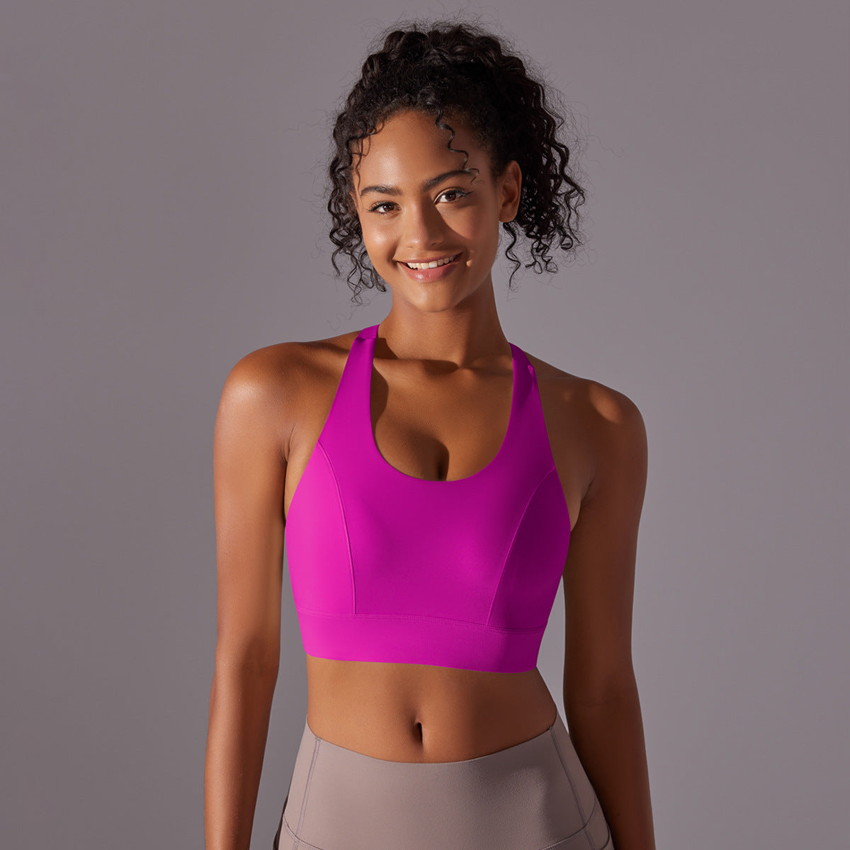 High Strength Yoga Bra – Seamless Push-Up Vest with Beauty Back